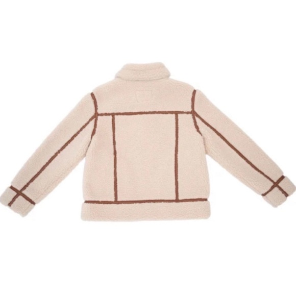 NWOT BearPaw Cream and Brown Teddy Jacket Full Zip - Picture 5 of 10